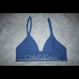 Calvin Klein Blue Logo Bralette Small Bra Bralette